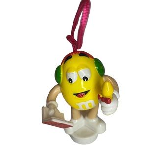 Vintage 1988 Yellow M&M Mars Candy Tube Topper Christmas Ornament Collectibles